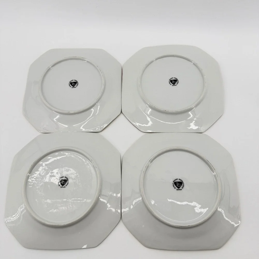 Walt Disney Productions 1970s Plate Mug Set 7pc White‎ Mickey Donald Pluto Dopey